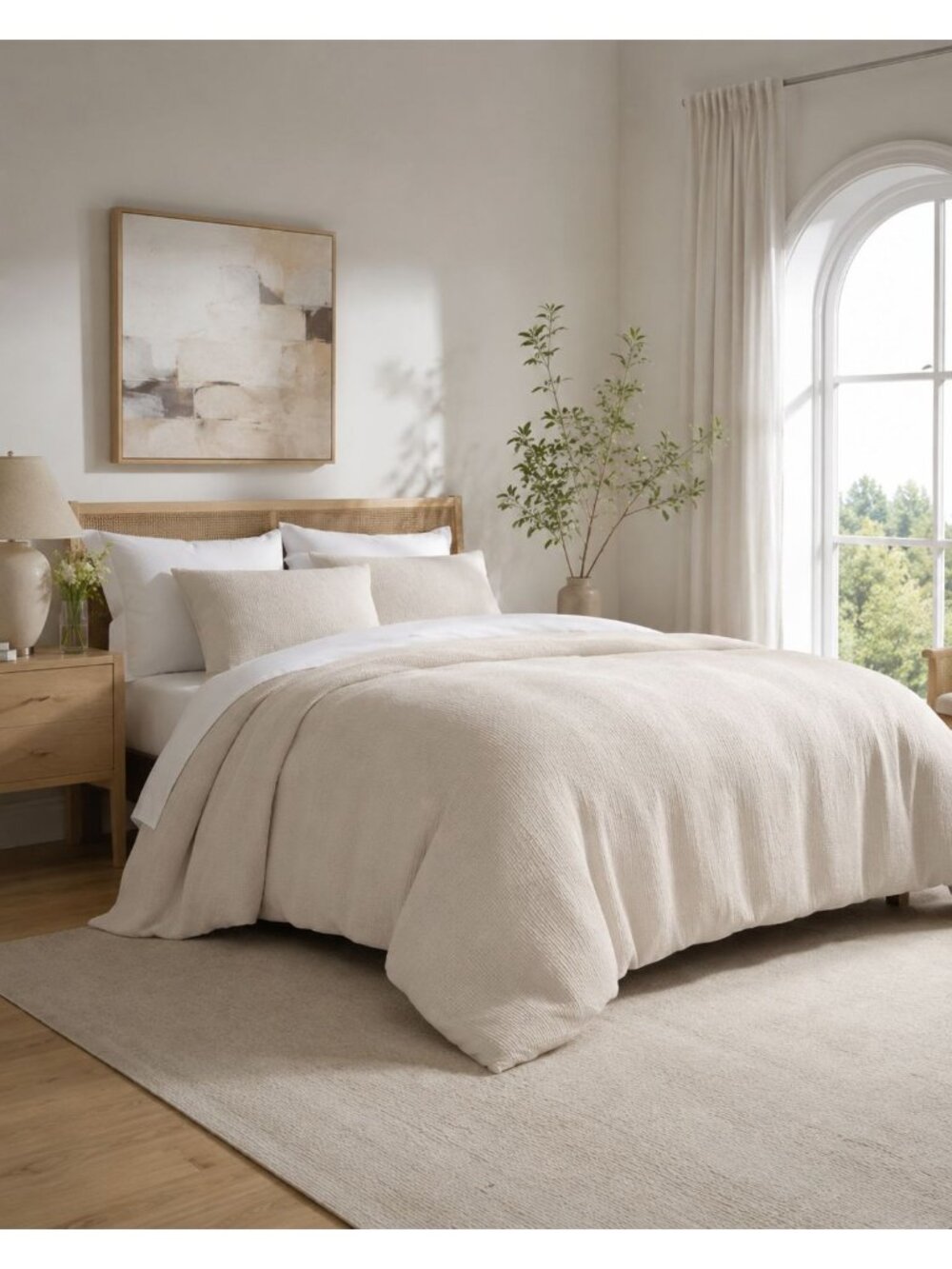 S24 | Quince Organic Luxe Honeycomb Duvet Cover King Cal King Sand NWT - Picture 5 of 11